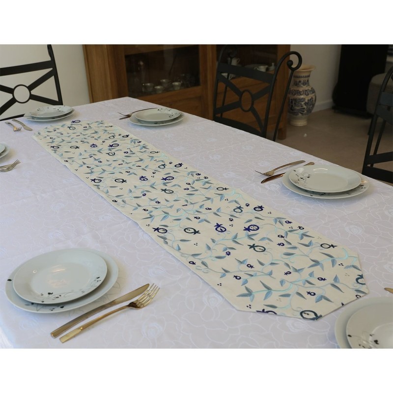 Yair Emanuel Embroidered Pomegranates Runner (Choice of Colors)