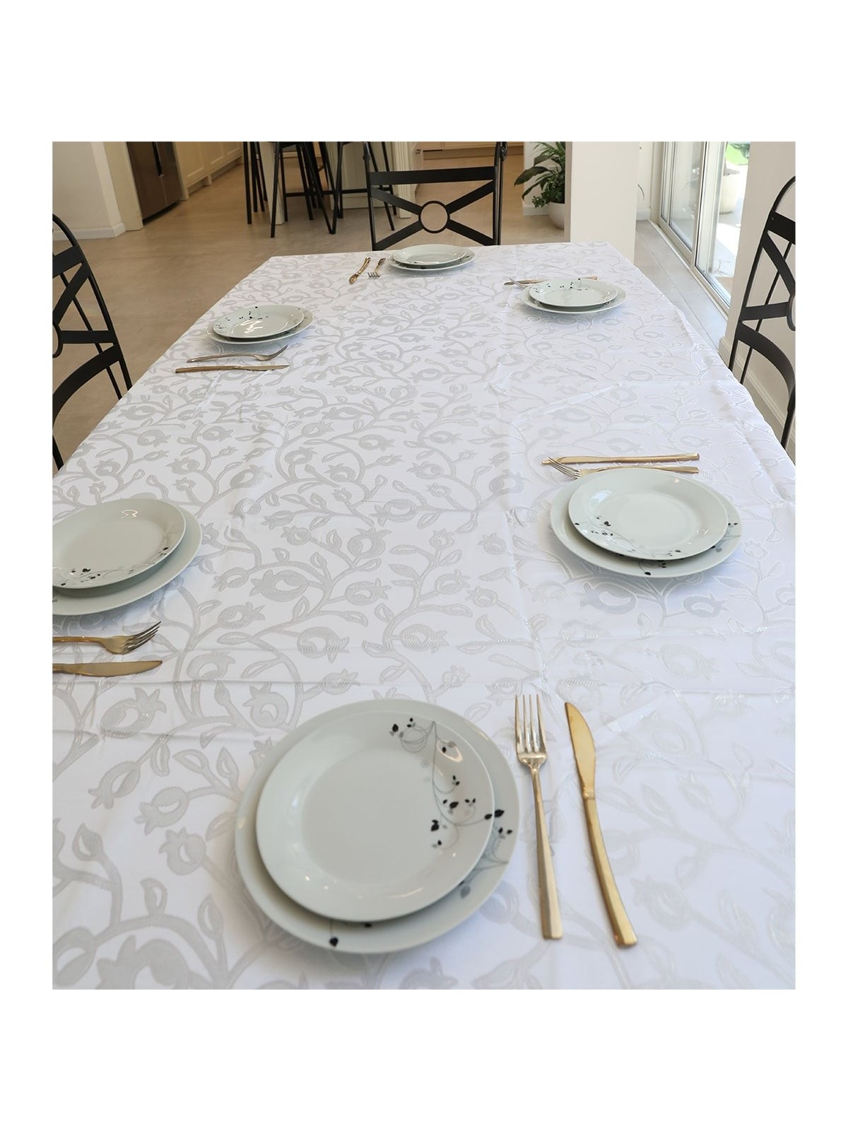 Stain & Water Resistant Tablecloth With Pomegranates Design (Choice of