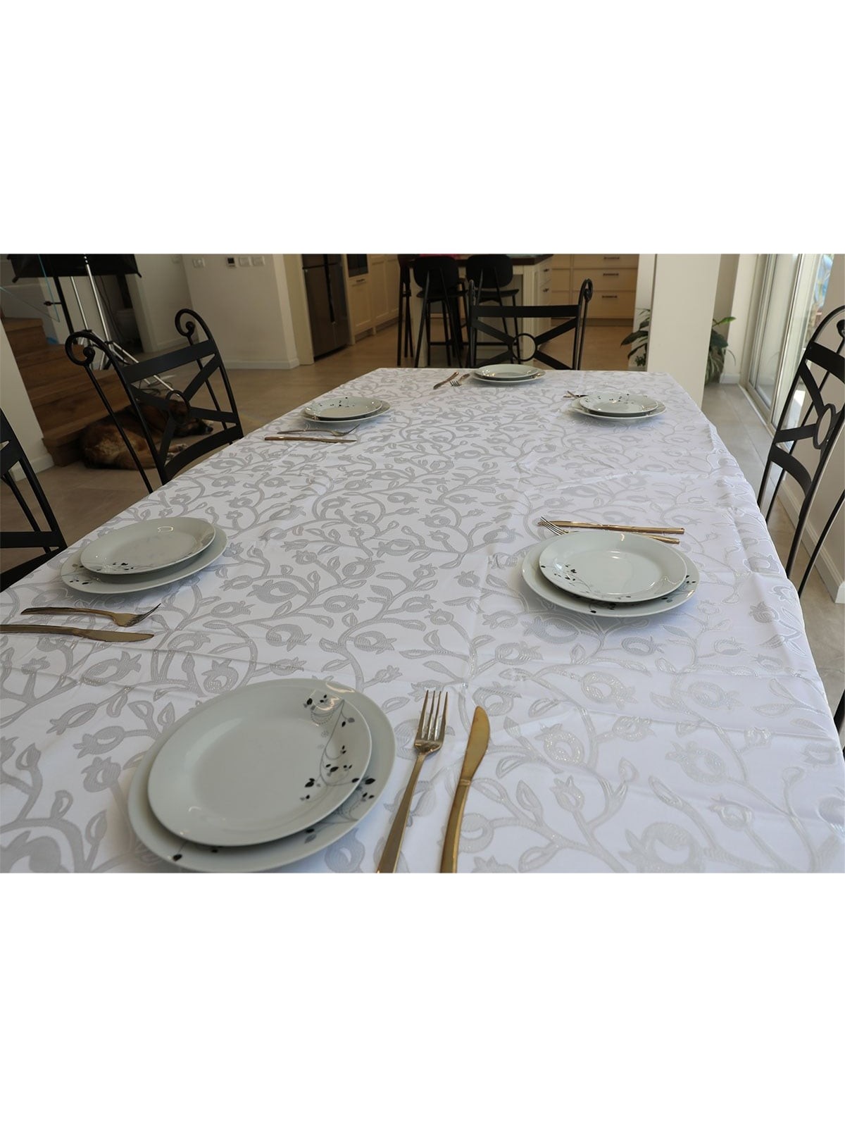 Stain & Water Resistant Tablecloth With Pomegranates Design (Choice of