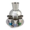 Yair Emanuel Anodized Aluminum 8 Piece Textured Fountain Kiddush Set