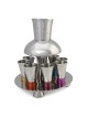 Yair Emanuel Anodized Aluminum 8 Piece Textured Fountain Kiddush Set