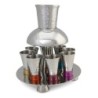 Yair Emanuel Anodized Aluminum 8 Piece Textured Fountain Kiddush Set