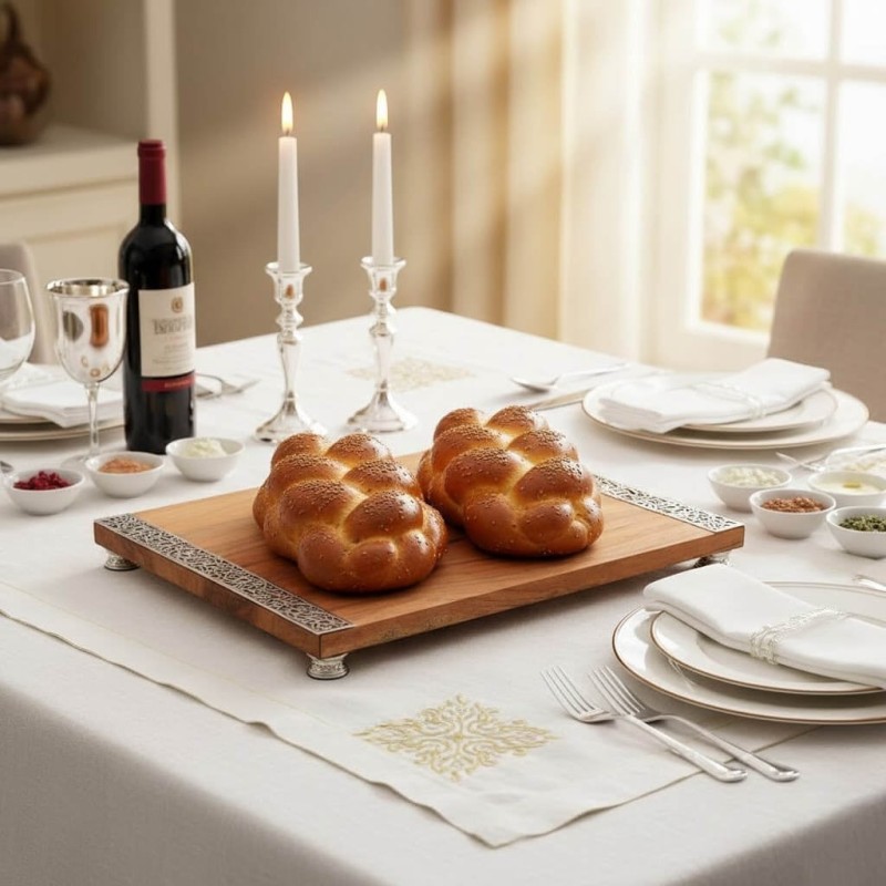 Yair Emanuel Wooden Challah Board with Pomegranates