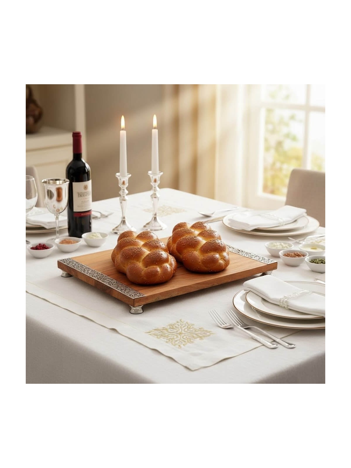 Yair Emanuel Wooden Challah Board with Pomegranates