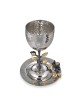Yair Emanuel Stainless Steel Stemmed Kiddush Cup - Pomegranates