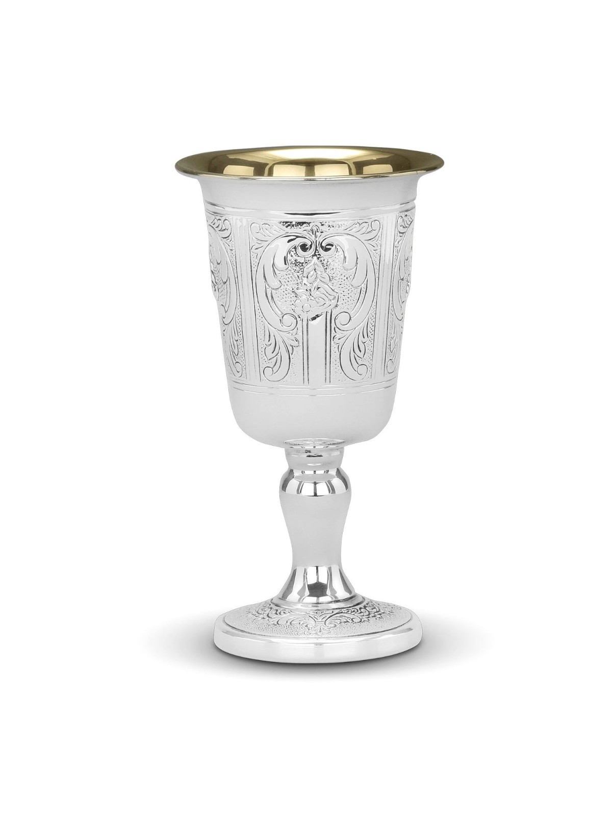 925 Sterling Silver Kiddush Cup with Gold-Plated Interior Hazorfim Jud