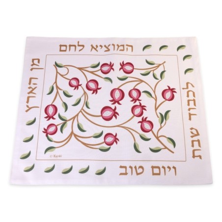 Red Pomegranate Bamboo Challah Cover