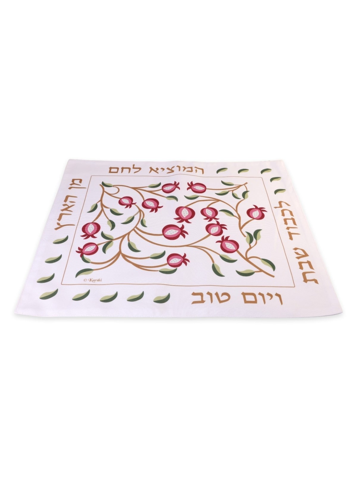 Red Pomegranate Bamboo Challah Cover
