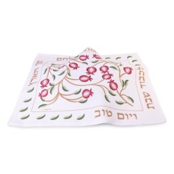 Red Pomegranate Bamboo Challah Cover