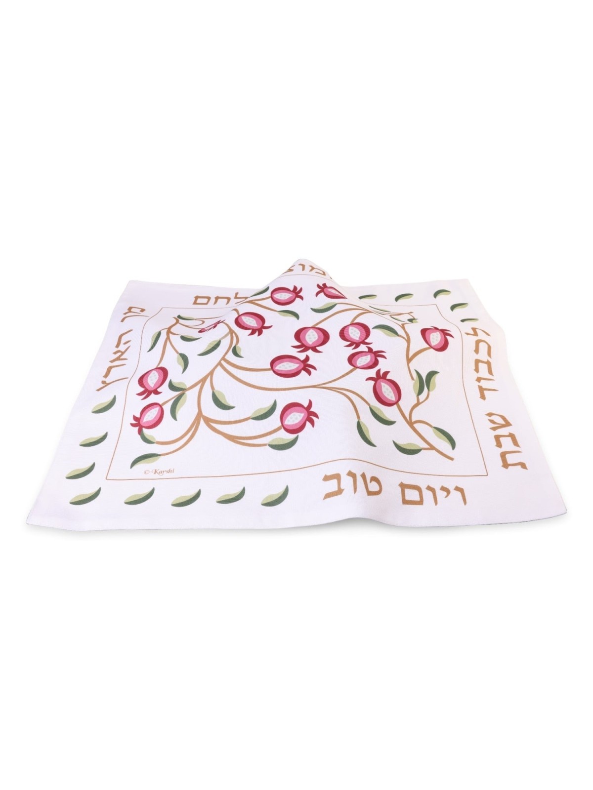 Red Pomegranate Bamboo Challah Cover