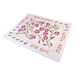 Red Pomegranate Bamboo Challah Cover