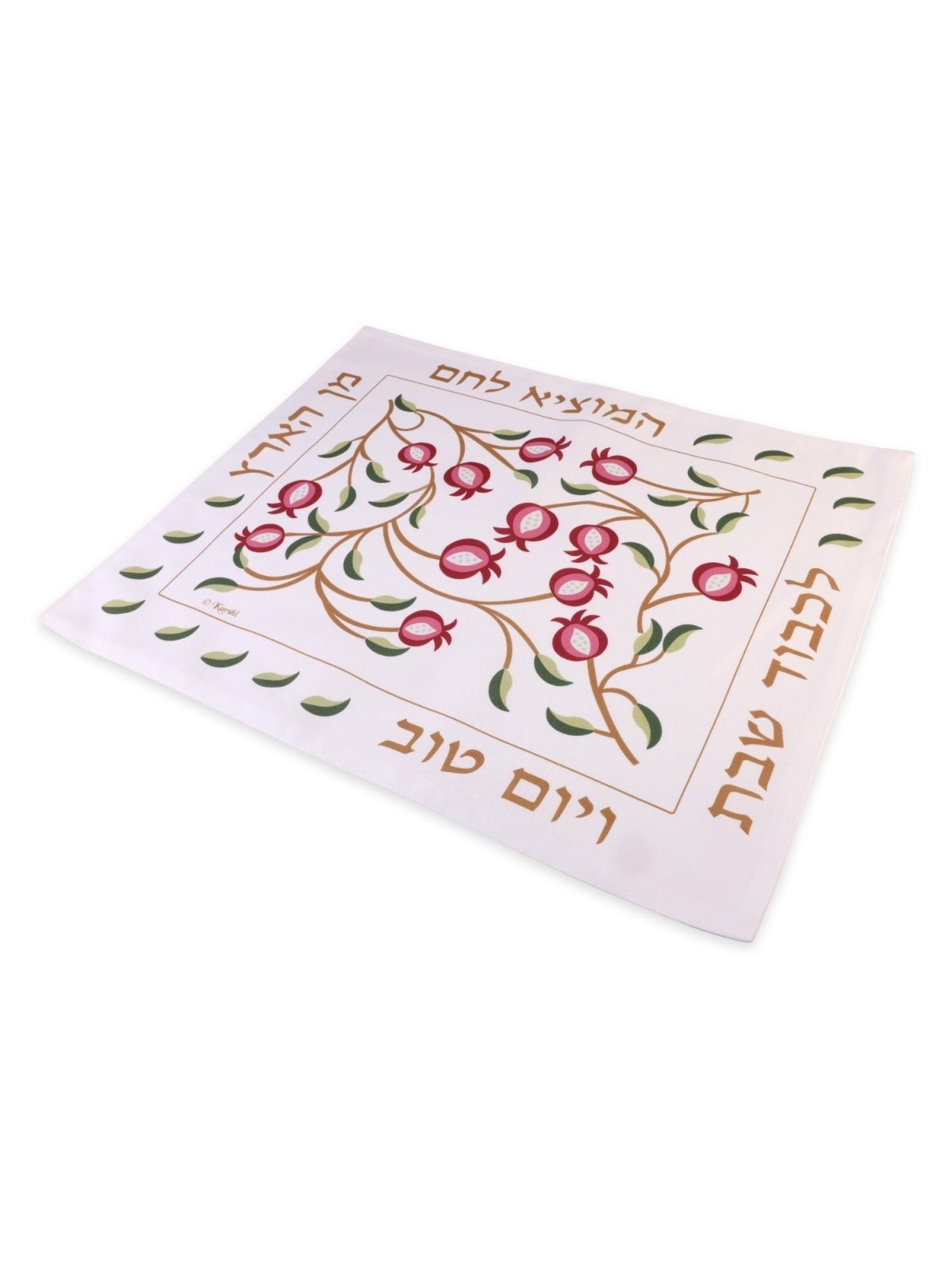 Red Pomegranate Bamboo Challah Cover