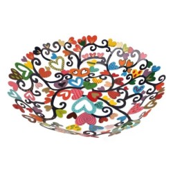 Yair Emanuel Hand Painted Laser Cut Bowl - Hearts