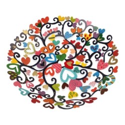 Yair Emanuel Hand Painted Laser Cut Bowl - Hearts
