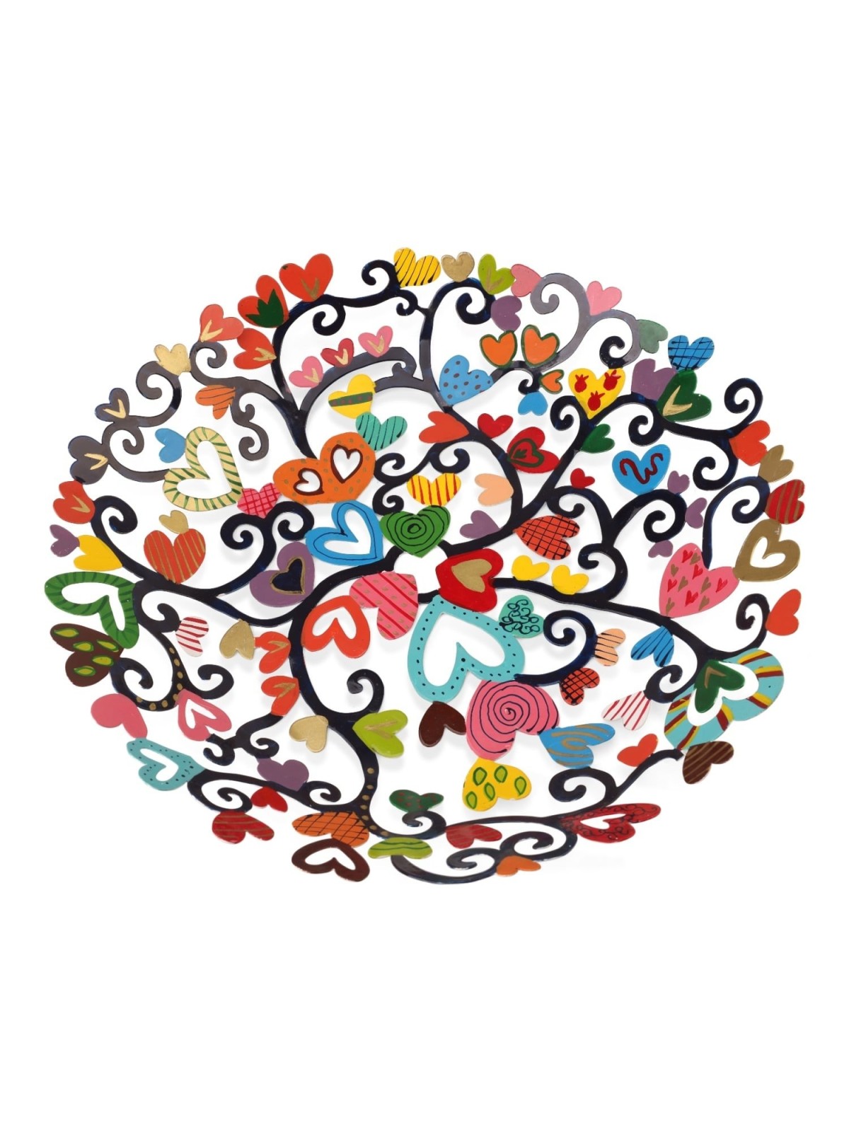 Yair Emanuel Hand Painted Laser Cut Bowl - Hearts