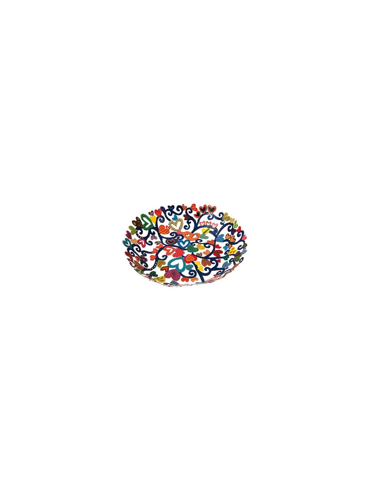 Yair Emanuel Hand Painted Laser Cut Bowl - Hearts