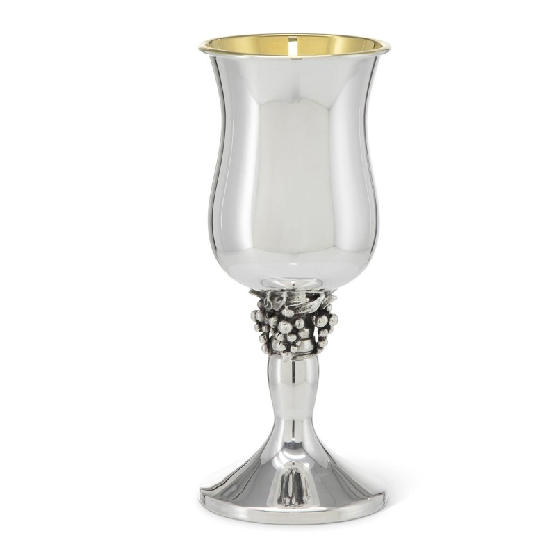 Hazorfim 925 Sterling Silver Eshkol Kiddush Cup with Gold-Plated Inter