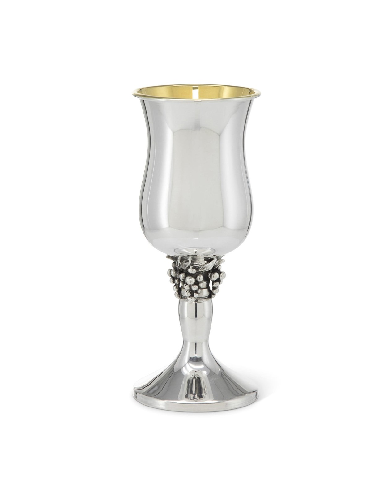 Hazorfim 925 Sterling Silver Eshkol Kiddush Cup with Gold-Plated Inter