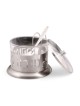 Stainless Steel and Glass Rosh Hashanah Honey Dish