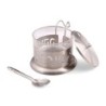 Stainless Steel and Glass Rosh Hashanah Honey Dish