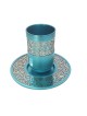 Yair Emanuel Shabbat Blessing Kiddush Cup with Saucer