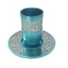Yair Emanuel Shabbat Blessing Kiddush Cup with Saucer