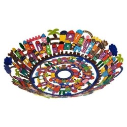 Yair Emanuel Hand Painted Laser Cut Bowl - Jerusalem