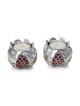 Silver Pomegranate Candlesticks with Jewels and Golden Highlights - Je