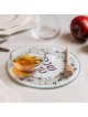 Tempered Glass Honey & Apple Dish Set for Rosh Hashanah with Pomegrana