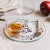 Tempered Glass Honey & Apple Dish Set for Rosh Hashanah with Pomegrana