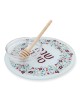 Tempered Glass Honey & Apple Dish Set for Rosh Hashanah with Pomegrana
