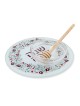 Tempered Glass Honey & Apple Dish Set for Rosh Hashanah with Pomegrana