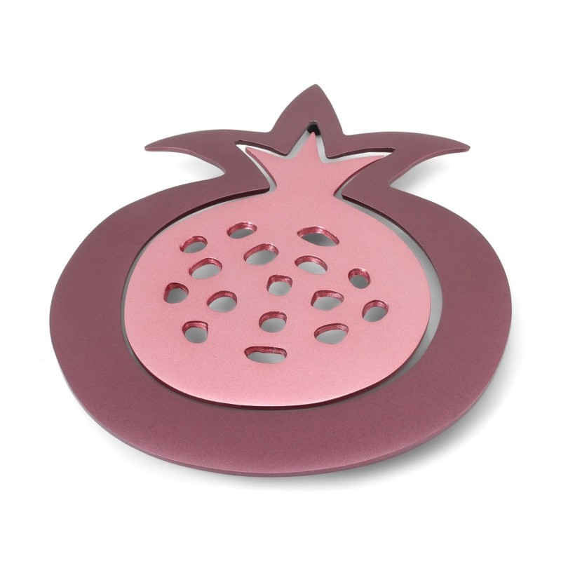 Yair Emanuel Aluminum 2-Piece Trivet Set - Pomegranate - Magenta
