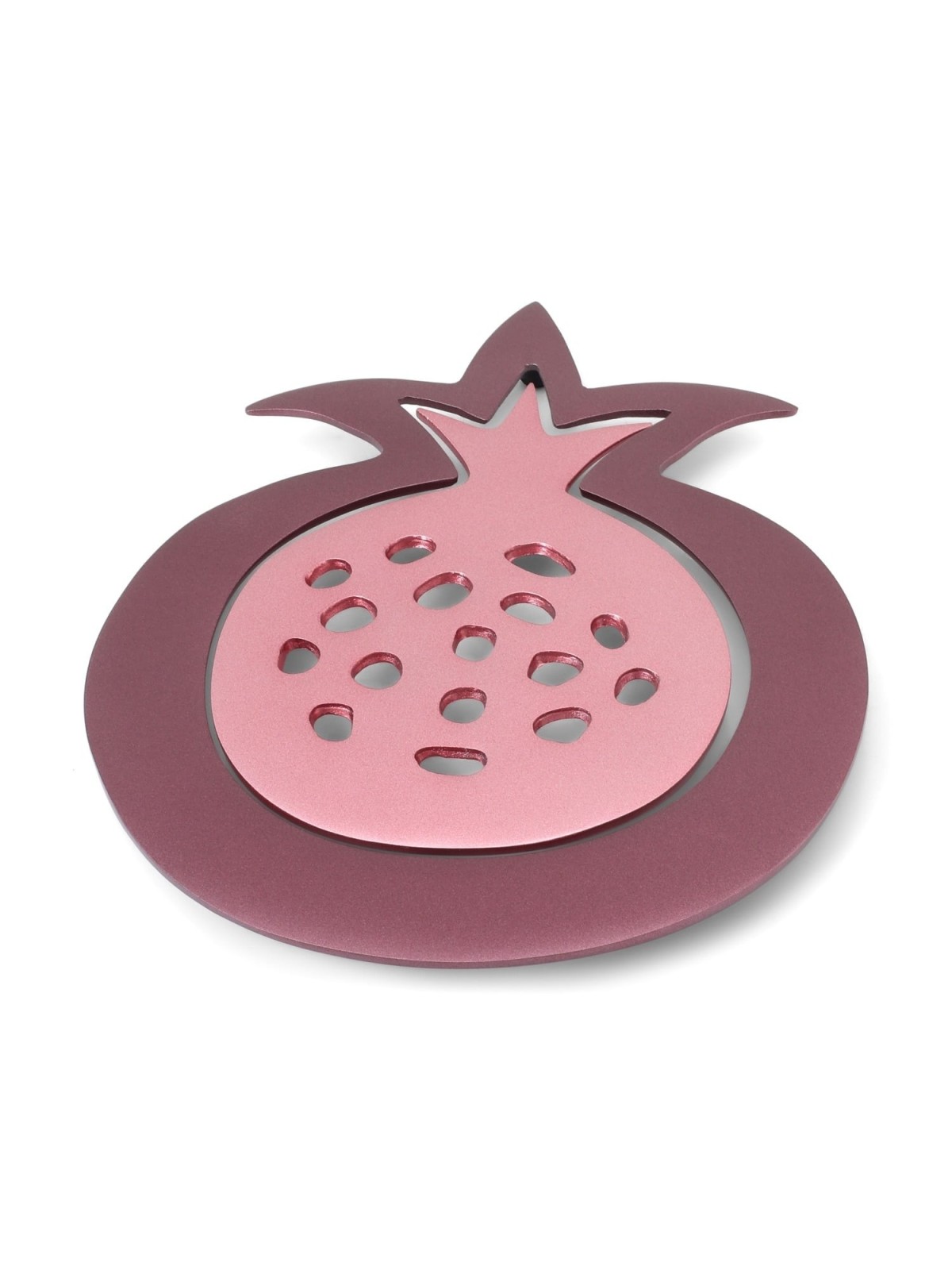 Yair Emanuel Aluminum 2-Piece Trivet Set - Pomegranate - Magenta