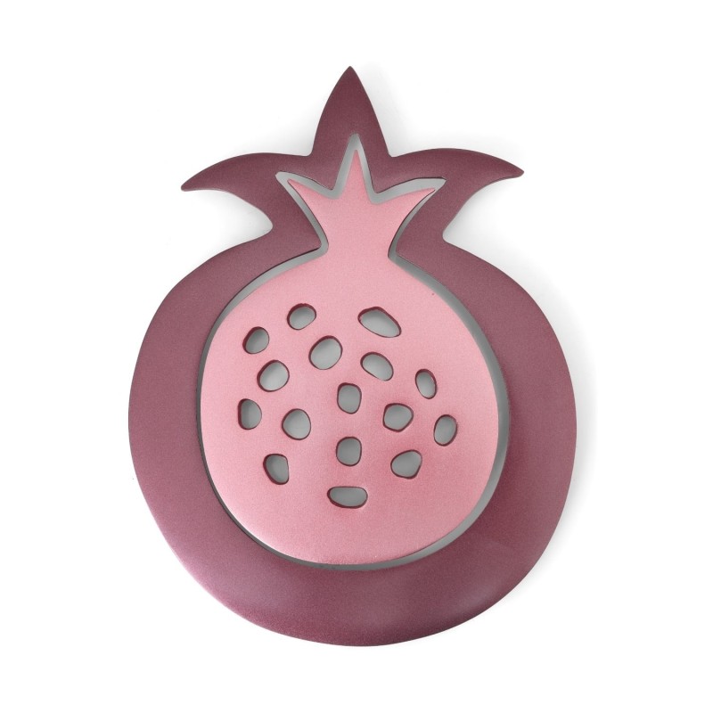 Yair Emanuel Aluminum 2-Piece Trivet Set - Pomegranate - Magenta