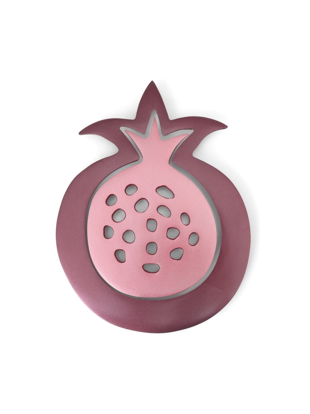 Yair Emanuel Aluminum 2-Piece Trivet Set - Pomegranate - Magenta