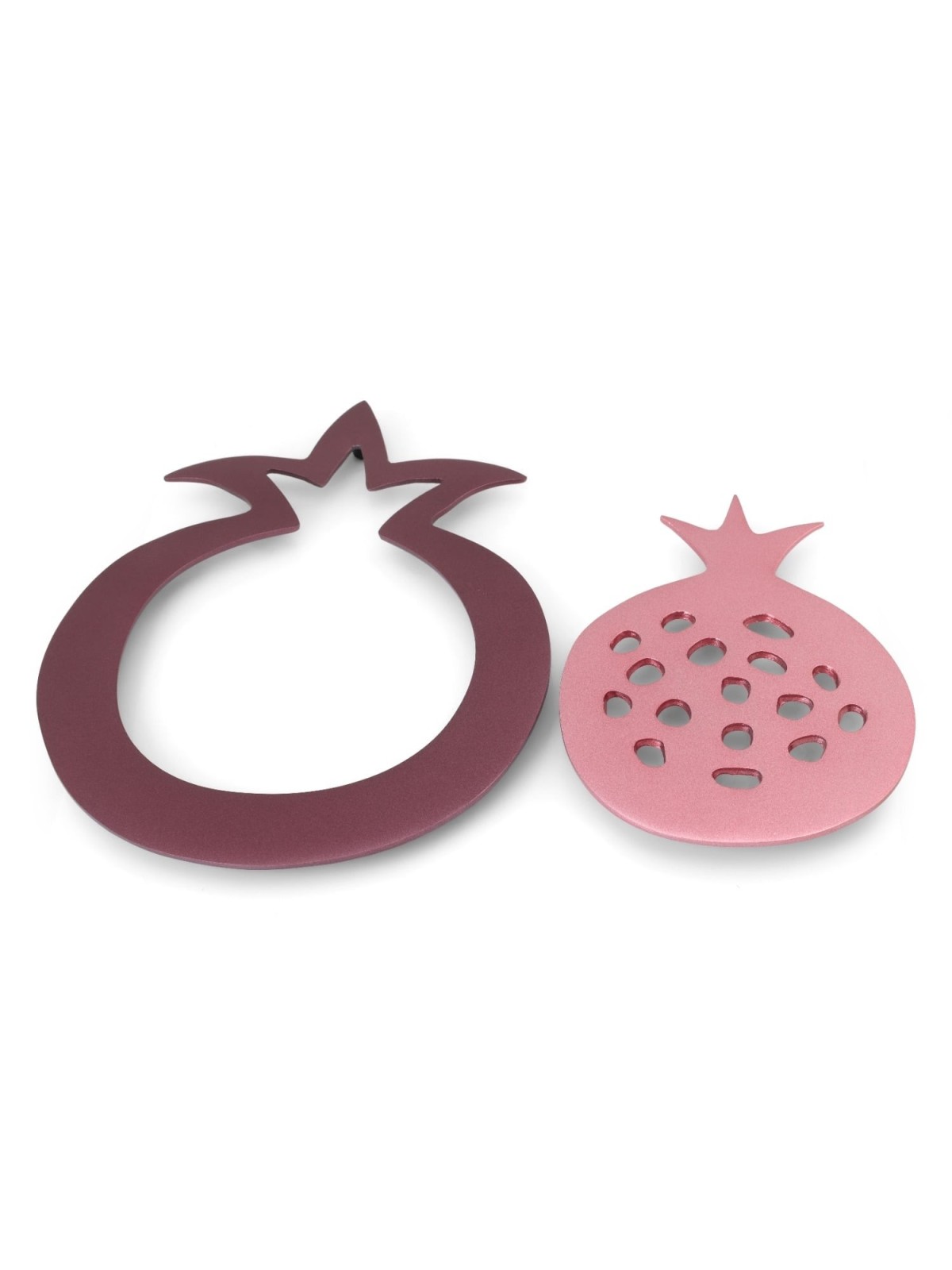 Yair Emanuel Aluminum 2-Piece Trivet Set - Pomegranate - Magenta