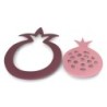 Yair Emanuel Aluminum 2-Piece Trivet Set - Pomegranate - Magenta