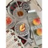 Dorit Judaica Stainless Steel & Glass Rosh Hashanah Honey Dish - Pomeg