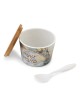 Bamboo Rosh Hashanah Honey Dish with Marble Pattern