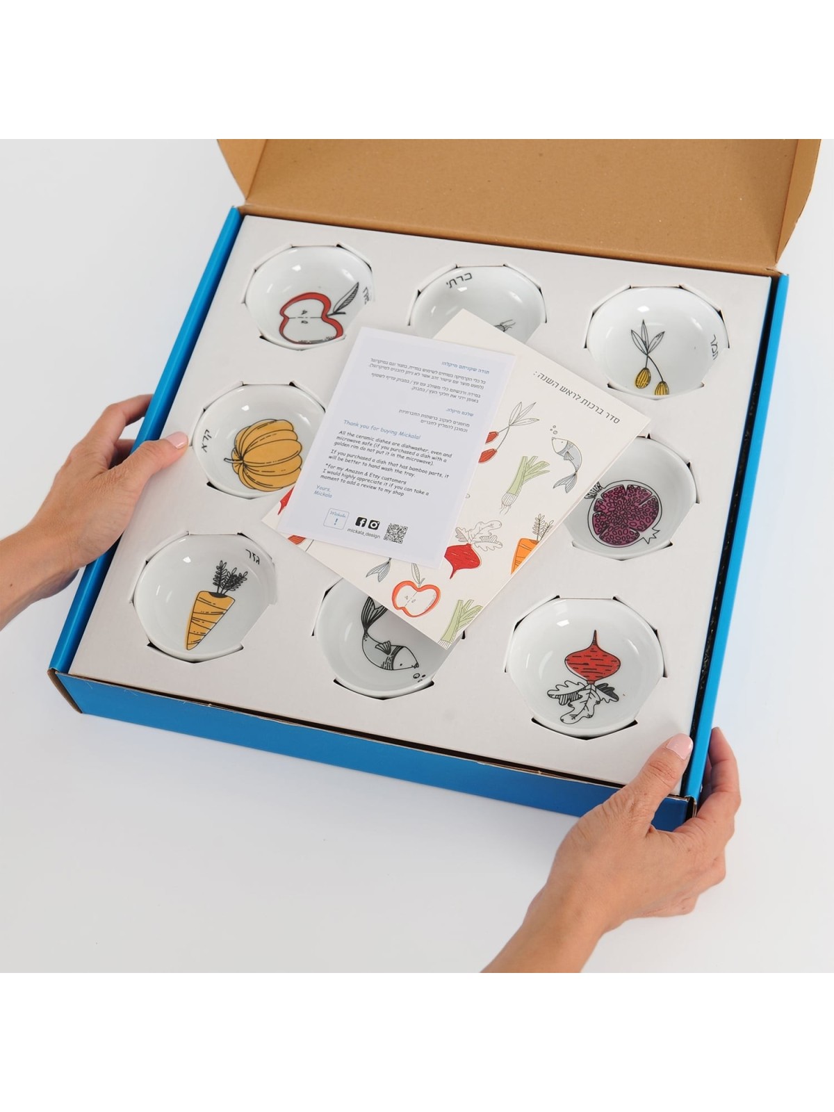 Modern Rosh Hashanah Seder Plate Bamboo by Mickala Design