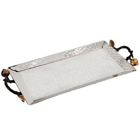 Yair Emanuel Large Hammered Serving Tray - Pomegranates