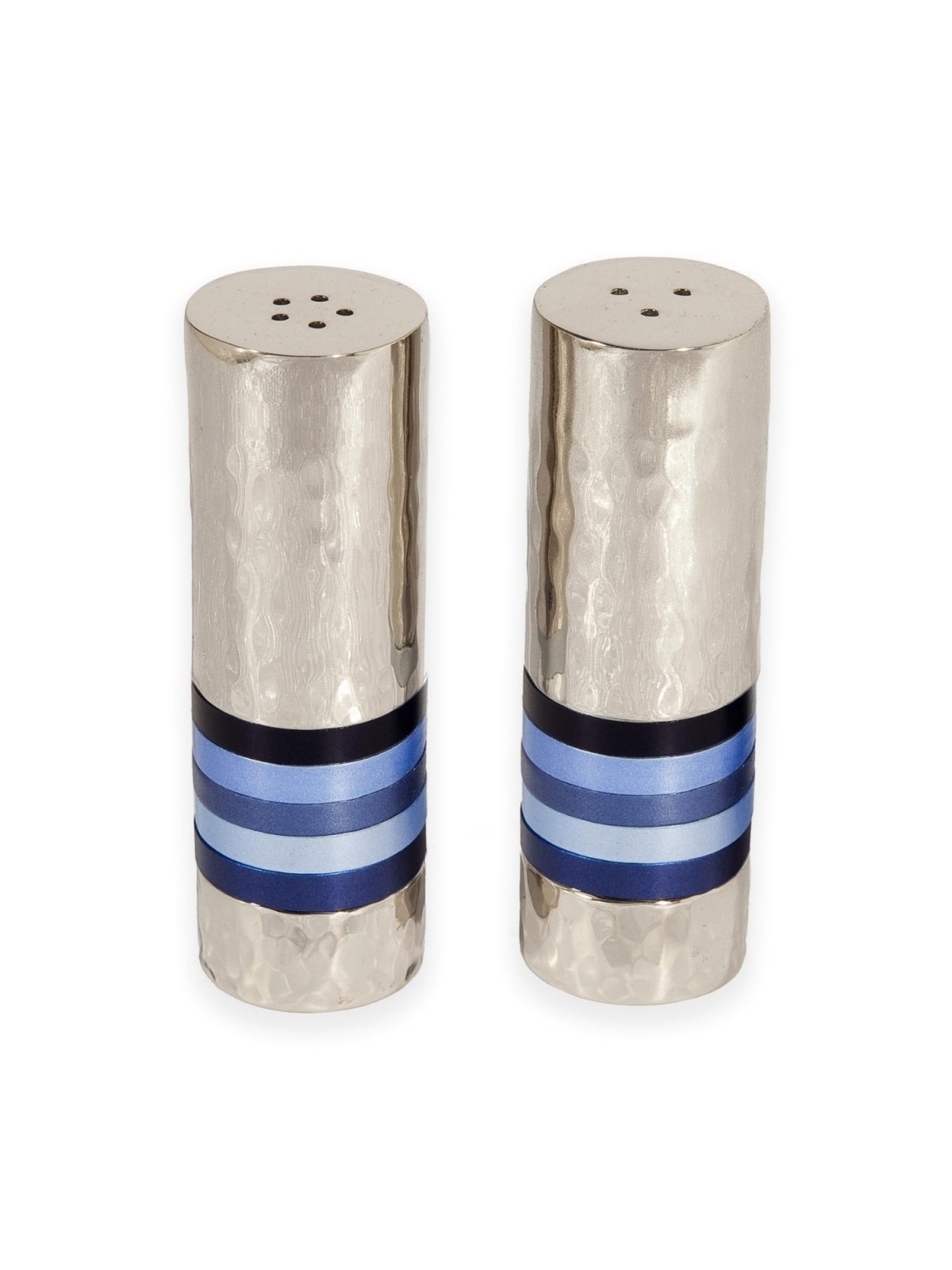 Yair Emanuel Textured Nickel Cylinder Salt and Pepper Set