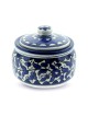 Blue and White Flowers Sugar And Honey Bowl. Armenian Ceramic