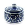 Blue and White Flowers Sugar And Honey Bowl. Armenian Ceramic