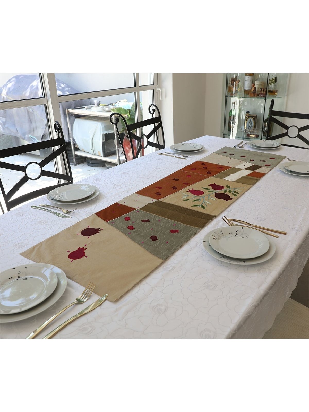 Yair Emanuel Raw Silk Runner - Pomegranates Gold