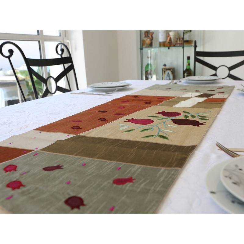 Yair Emanuel Raw Silk Runner - Pomegranates Gold