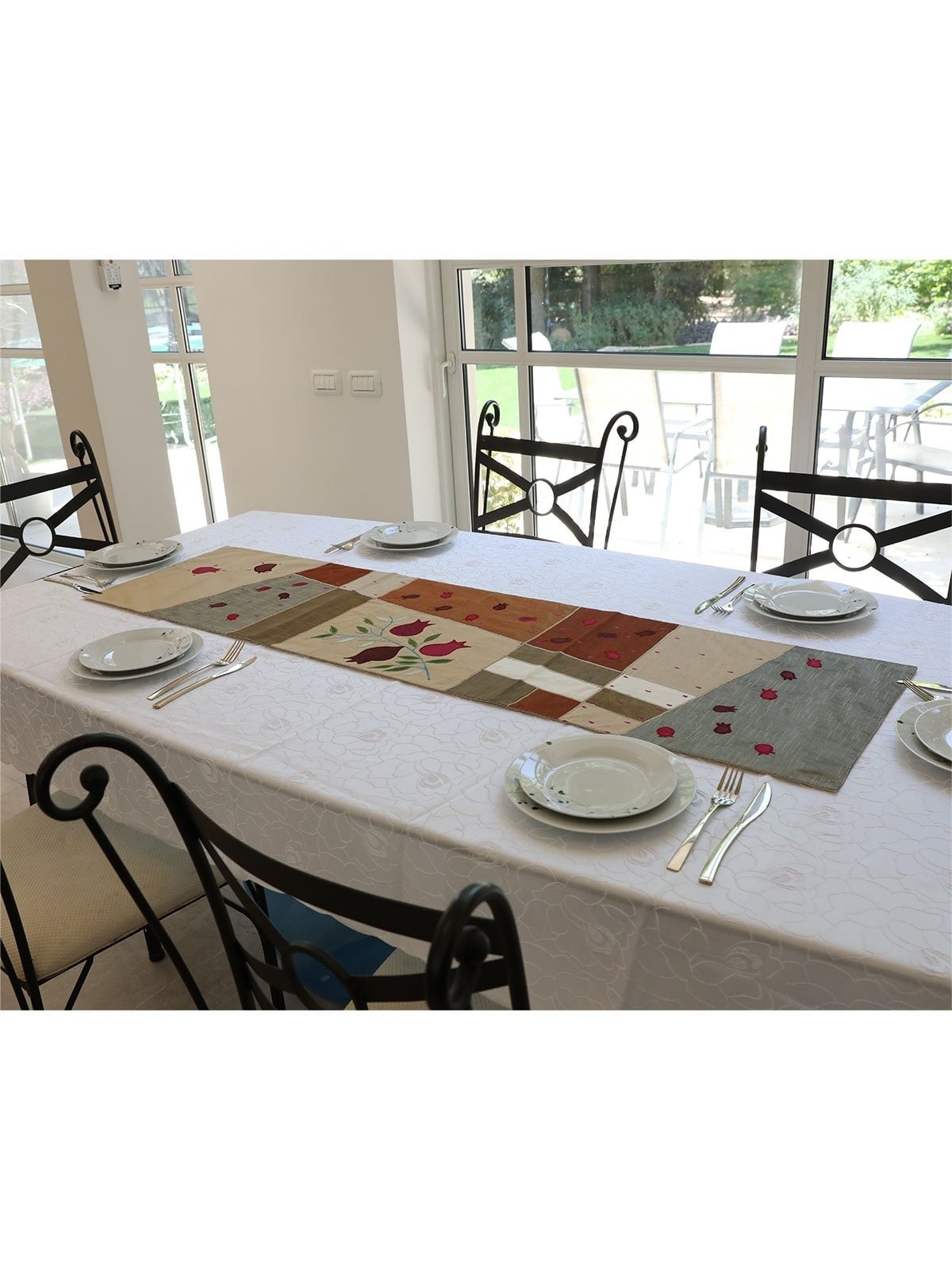 Yair Emanuel Raw Silk Runner - Pomegranates Gold