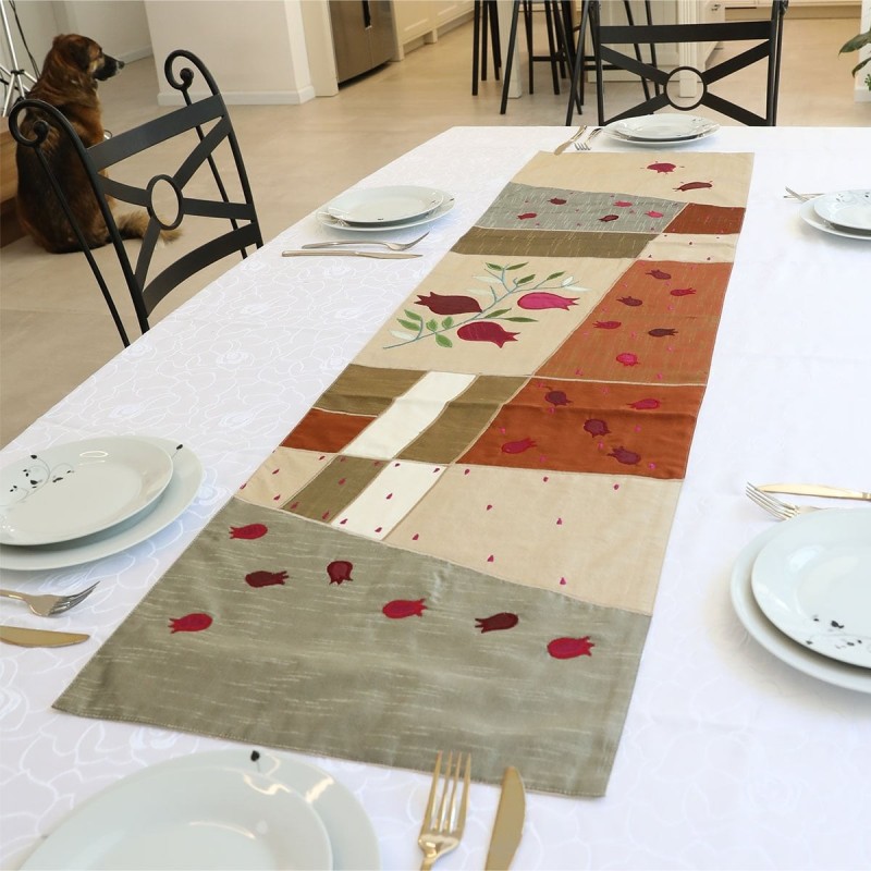 Yair Emanuel Raw Silk Runner - Pomegranates Gold