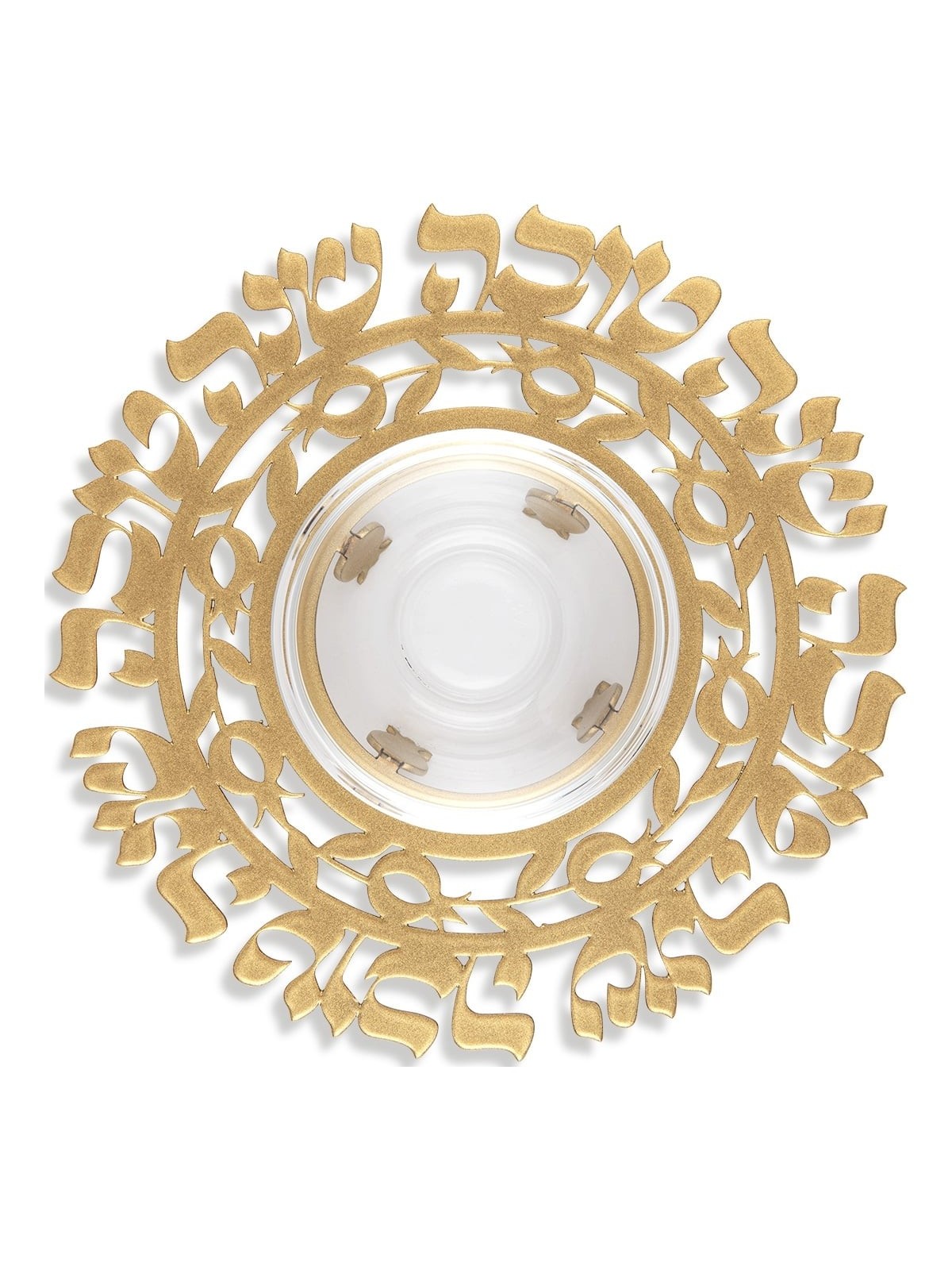 Dorit Judaica Plat de miel Shanah Tovah plaqué or